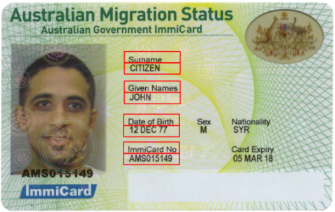 Australian Migration Status (AMS) ImmiCard - issued since May 2015